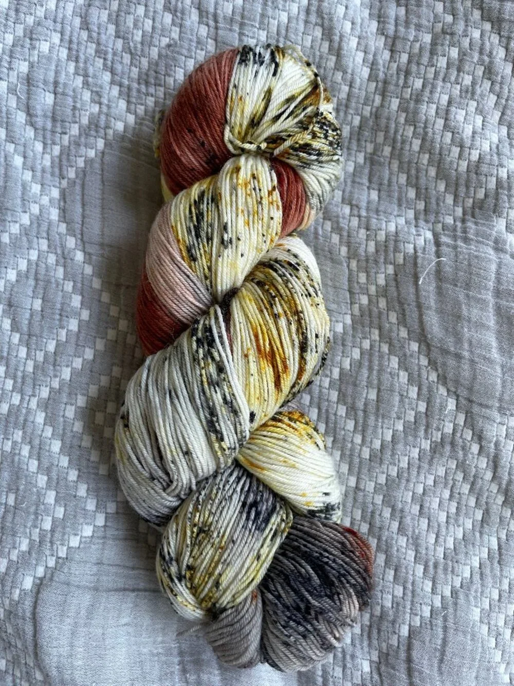 Brown Speckled Merino Wool Fingering Weight Variegated Yarn